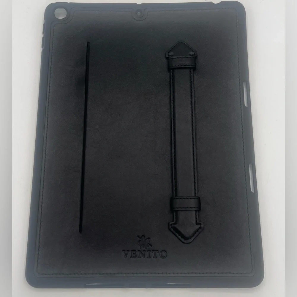 Lecce Leather Wallet Case Compatible with iPad 10.2-2019 Flex Handle Tablet BLK